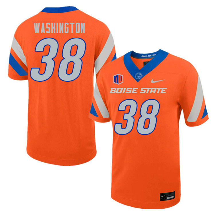 Men-Youth #38 Demitri Washington Boise State Broncos College Football Jerseys Stitched-Orange